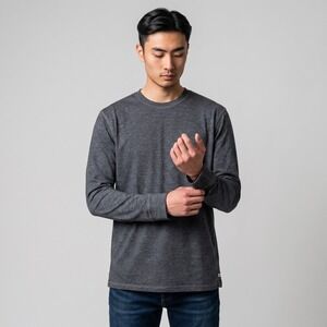 AG Adriano Goldschmied Mens Long Sleeve Crew Neck Tee Gray Heather Size MediumM